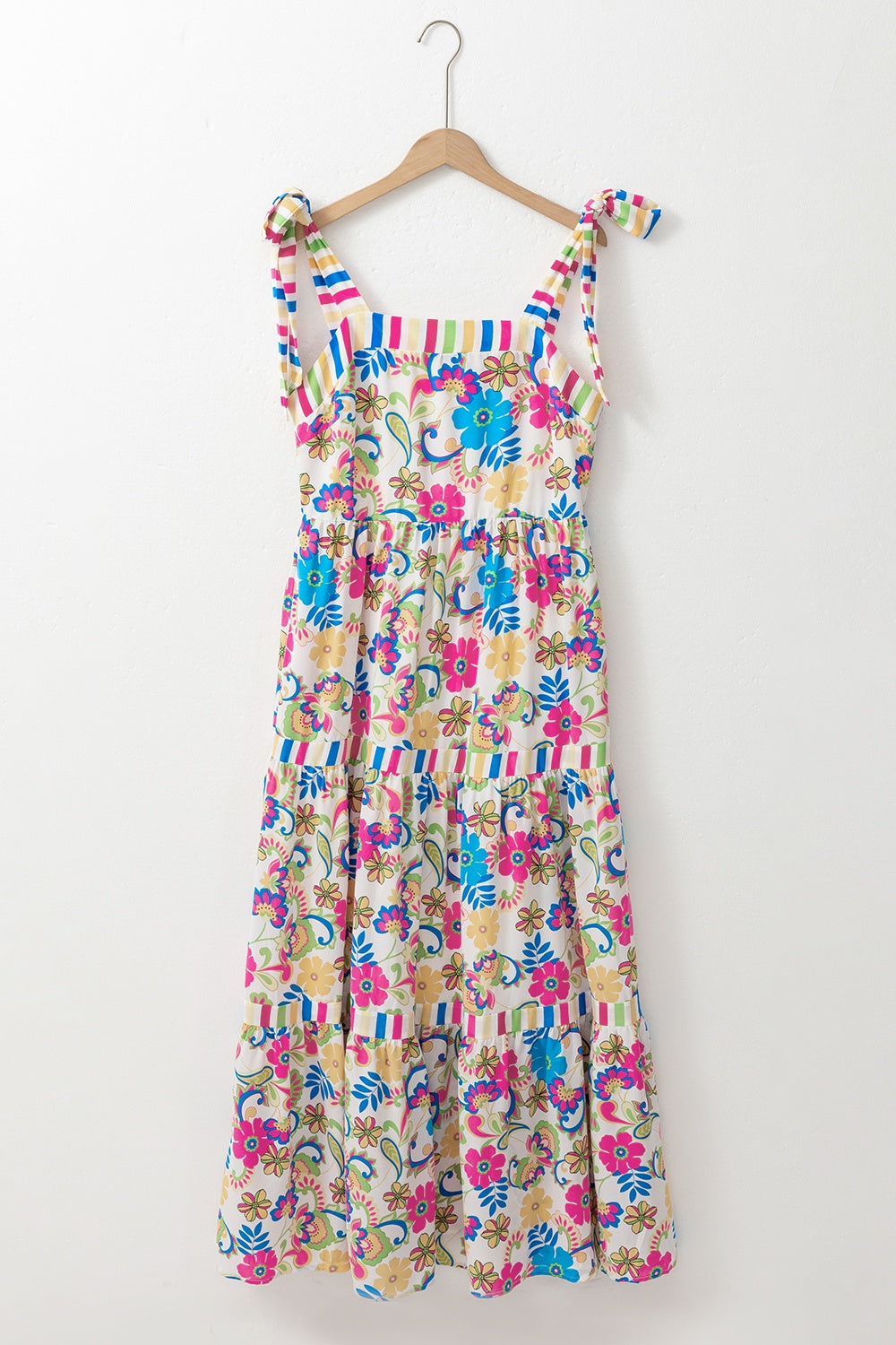 Tied Floral Sleeveless Maxi Dress-Angel Casuals