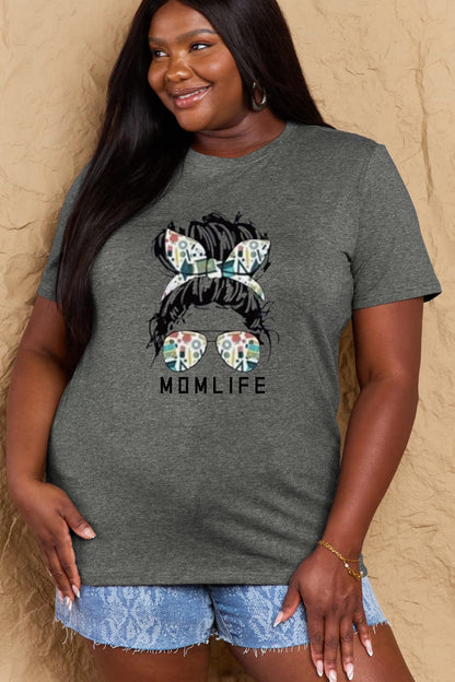 Simply Love Full Size MOM LIFE Graphic Cotton T-Shirt-Angel Casuals