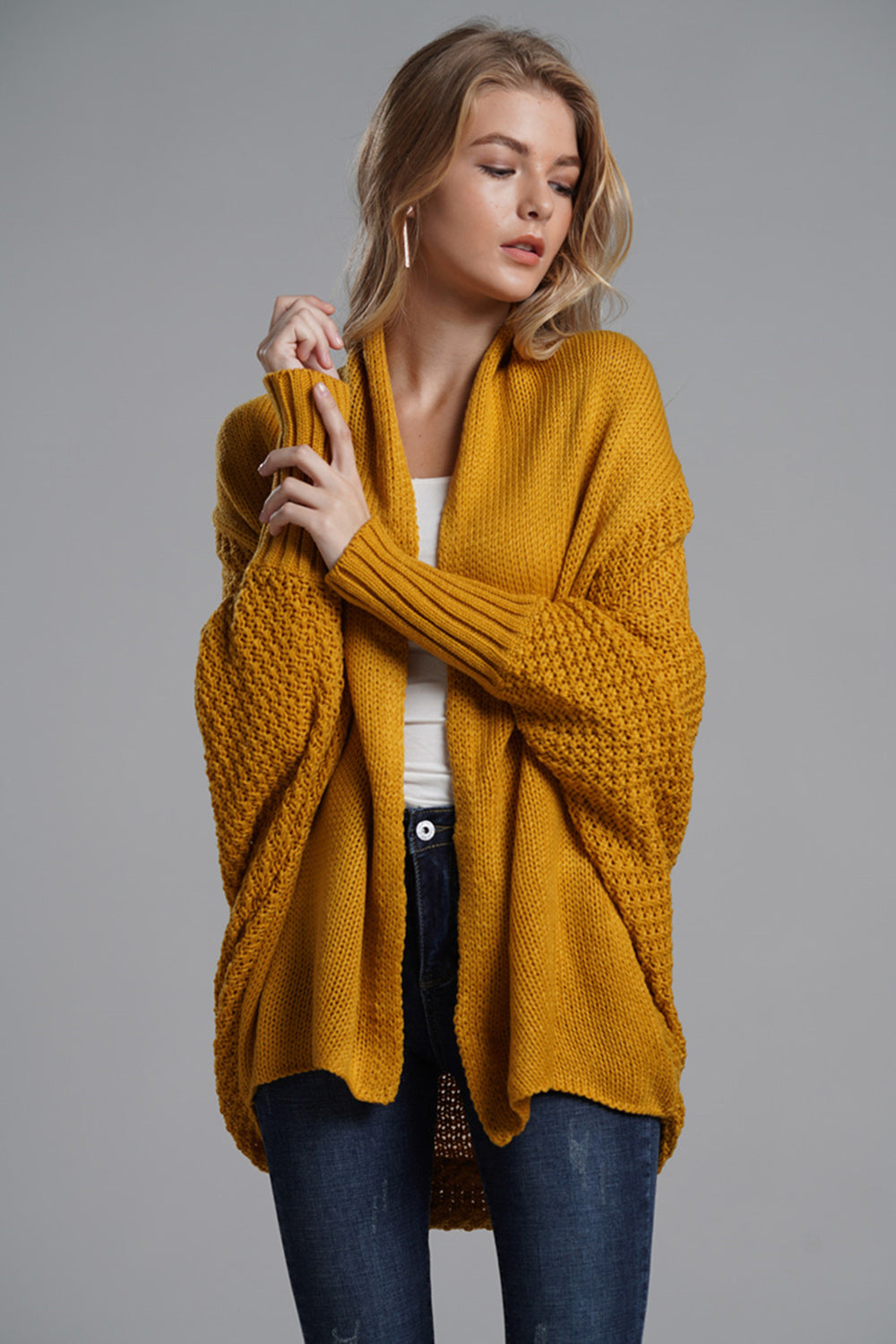 Open Front Batwing Sleeve Cardigan-Angel Casuals