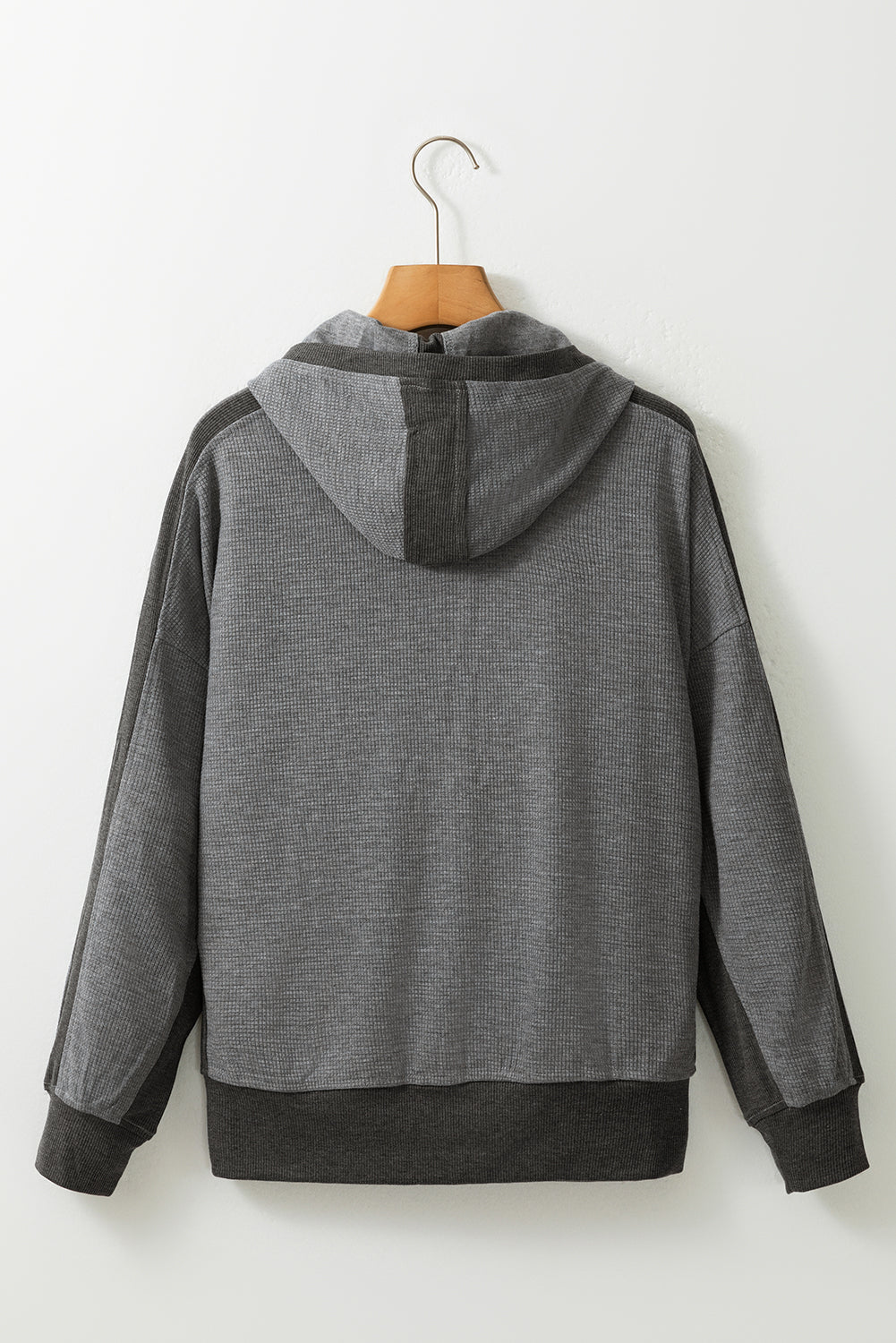 Waffle-Knit Pocketed Zip Up Hooded Jacket-Angel Casuals