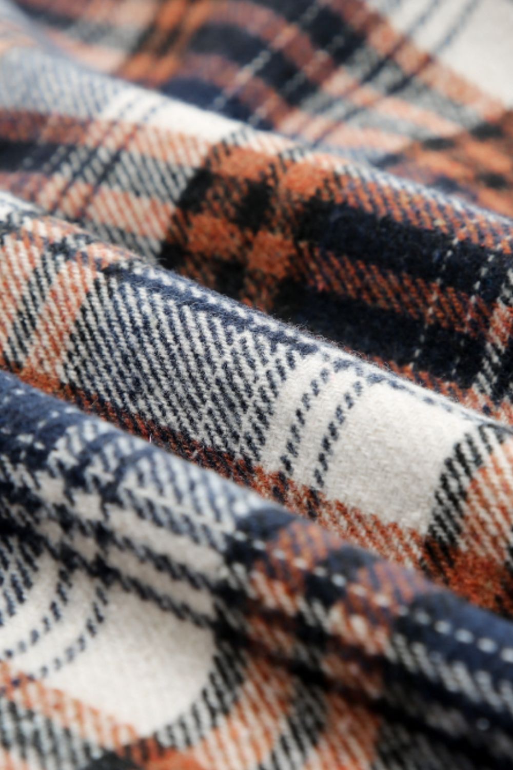 Plaid Button Up Long Sleeve Hooded Jacket-Angel Casuals