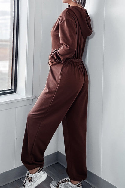 Full Size Drawstring Long Sleeve Jumpsuit-Angel Casuals