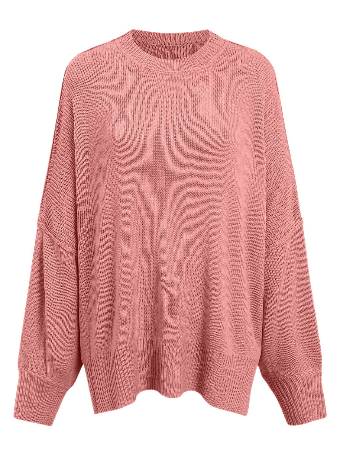 Round Neck Long Sleeve Sweater-Angel Casuals