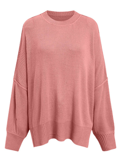 Round Neck Long Sleeve Sweater-Angel Casuals