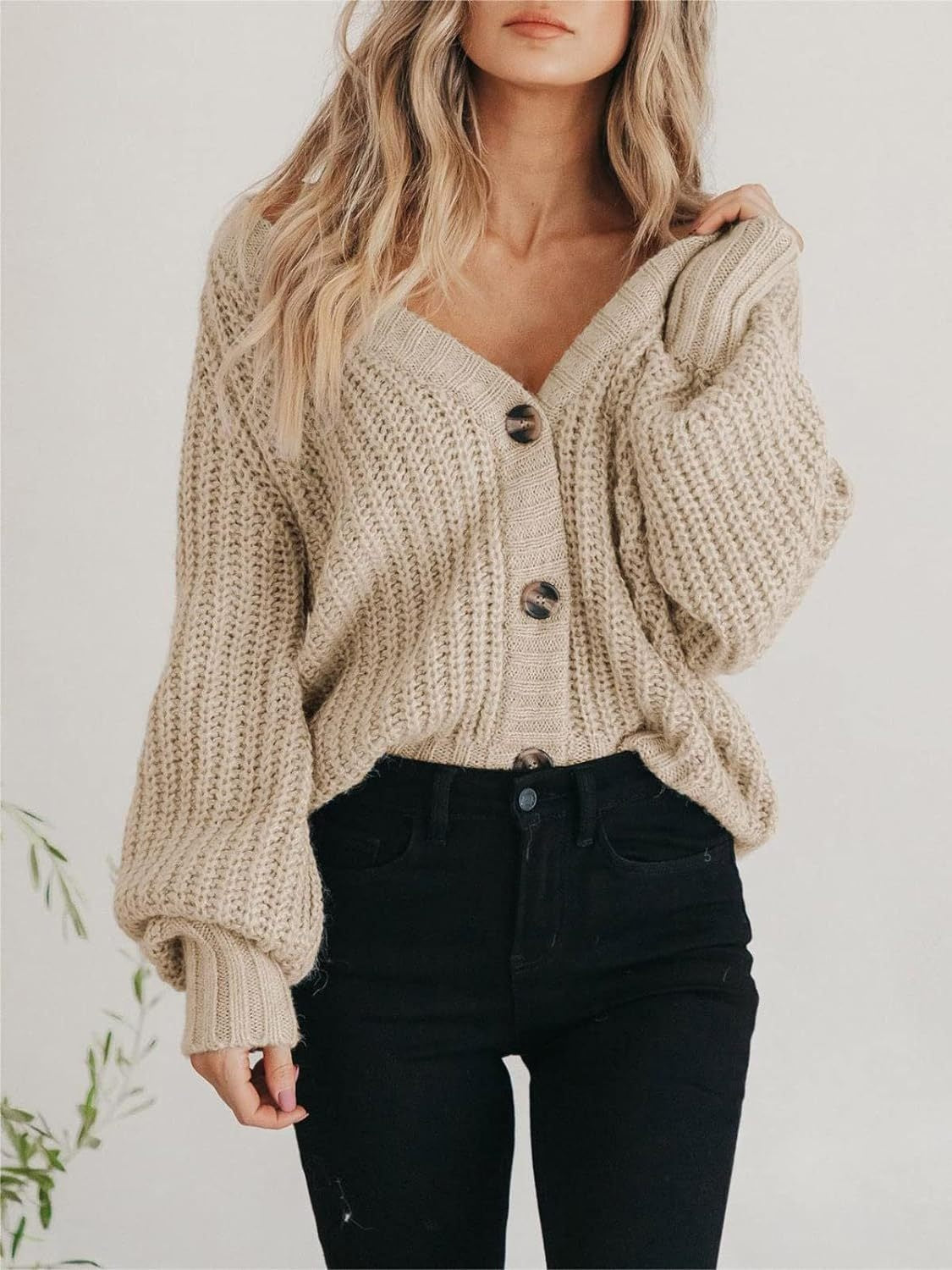 Button Up Long Sleeve Cardigan-Angel Casuals