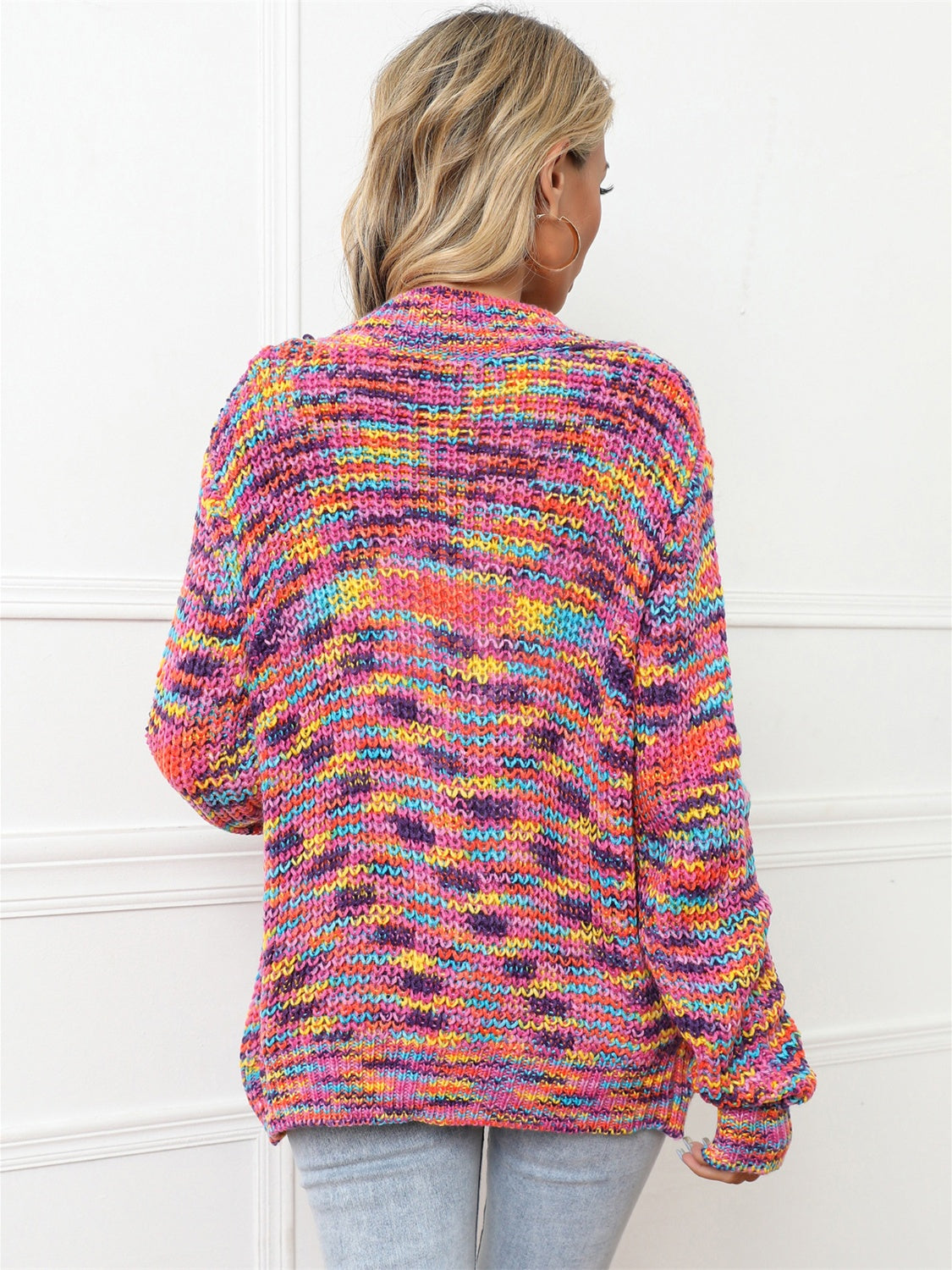 Angel Wings Button Up Dropped Shoulder Cardigan-Angel Casuals