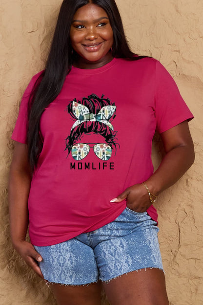 Simply Love Full Size MOM LIFE Graphic Cotton T-Shirt-Angel Casuals