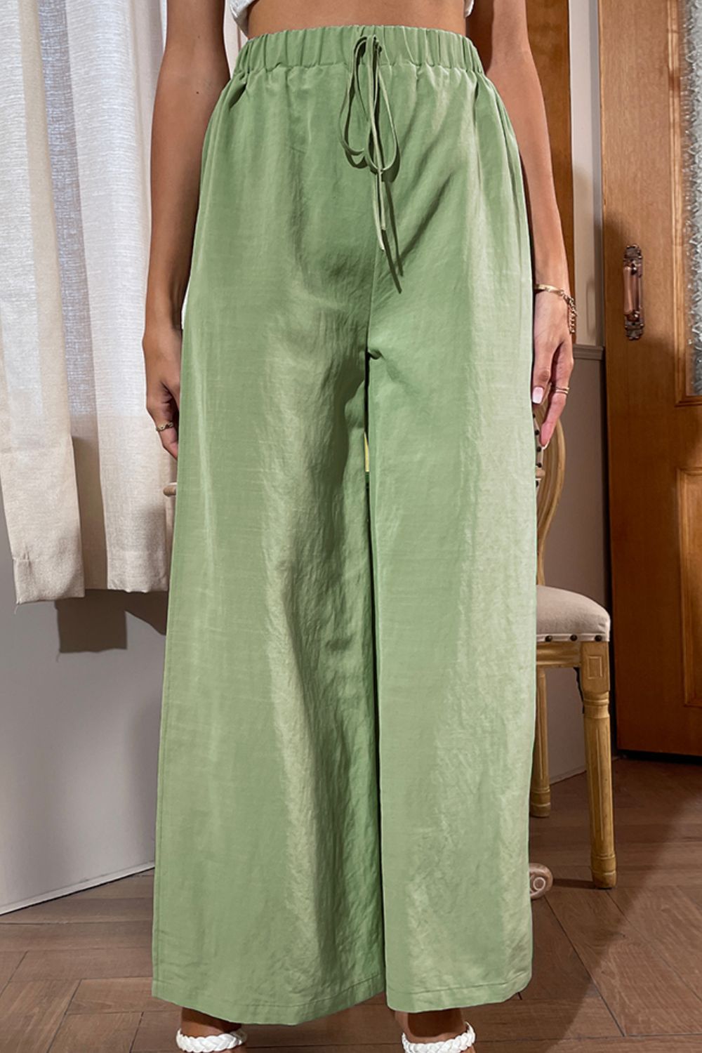 Side Slit Wide Leg Pants-Angel Casuals