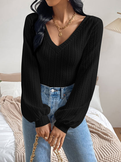 Honey V-Neck Long Sleeve T-Shirt-Angel Casuals