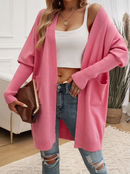 Devine Open Front Long Sleeve Cardigan-Angel Casuals
