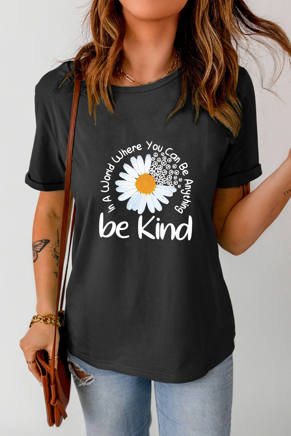 Graphic Round Neck Short Sleeve T-Shirt-Angel Casuals