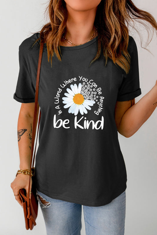 Graphic Round Neck Short Sleeve T-Shirt-Angel Casuals