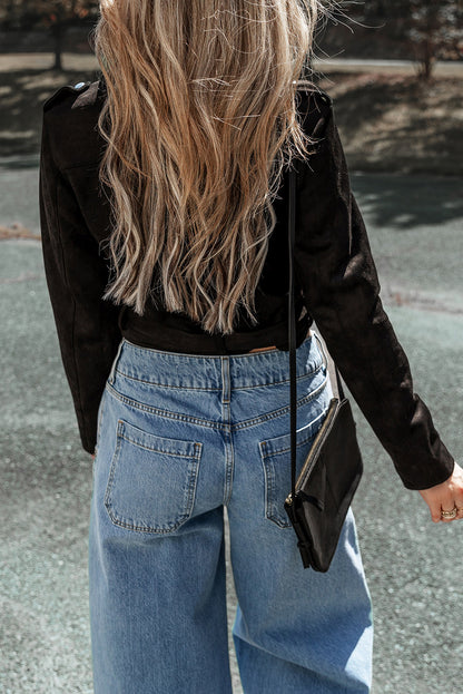 Zip Up Collared Neck Jacket-Angel Casuals