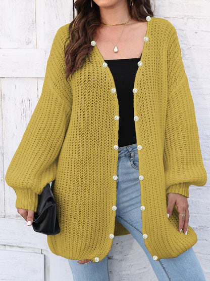 Open Front Long Sleeve Cardigan-Angel Casuals