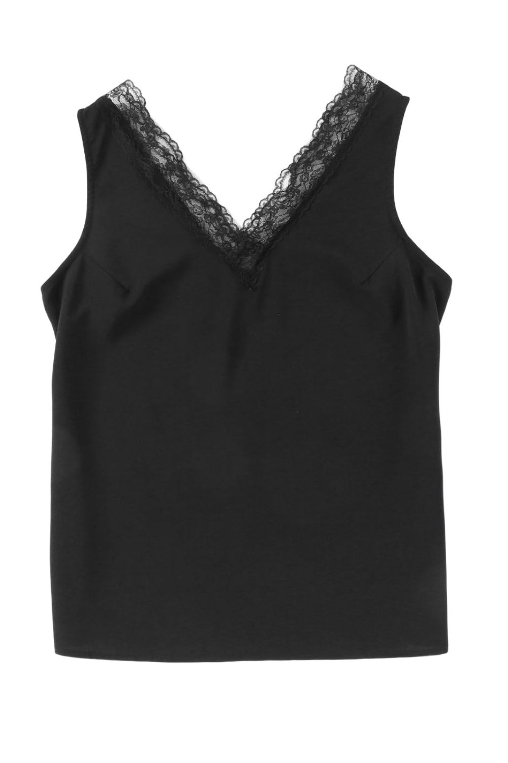 Lace Detail V-Neck Tank-Angel Casuals