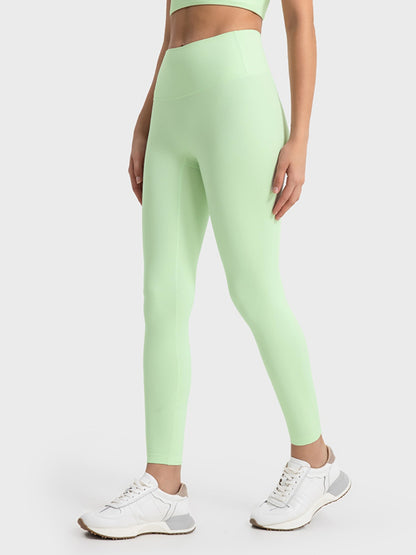 Wide Waistband Sports Leggings-Angel Casuals