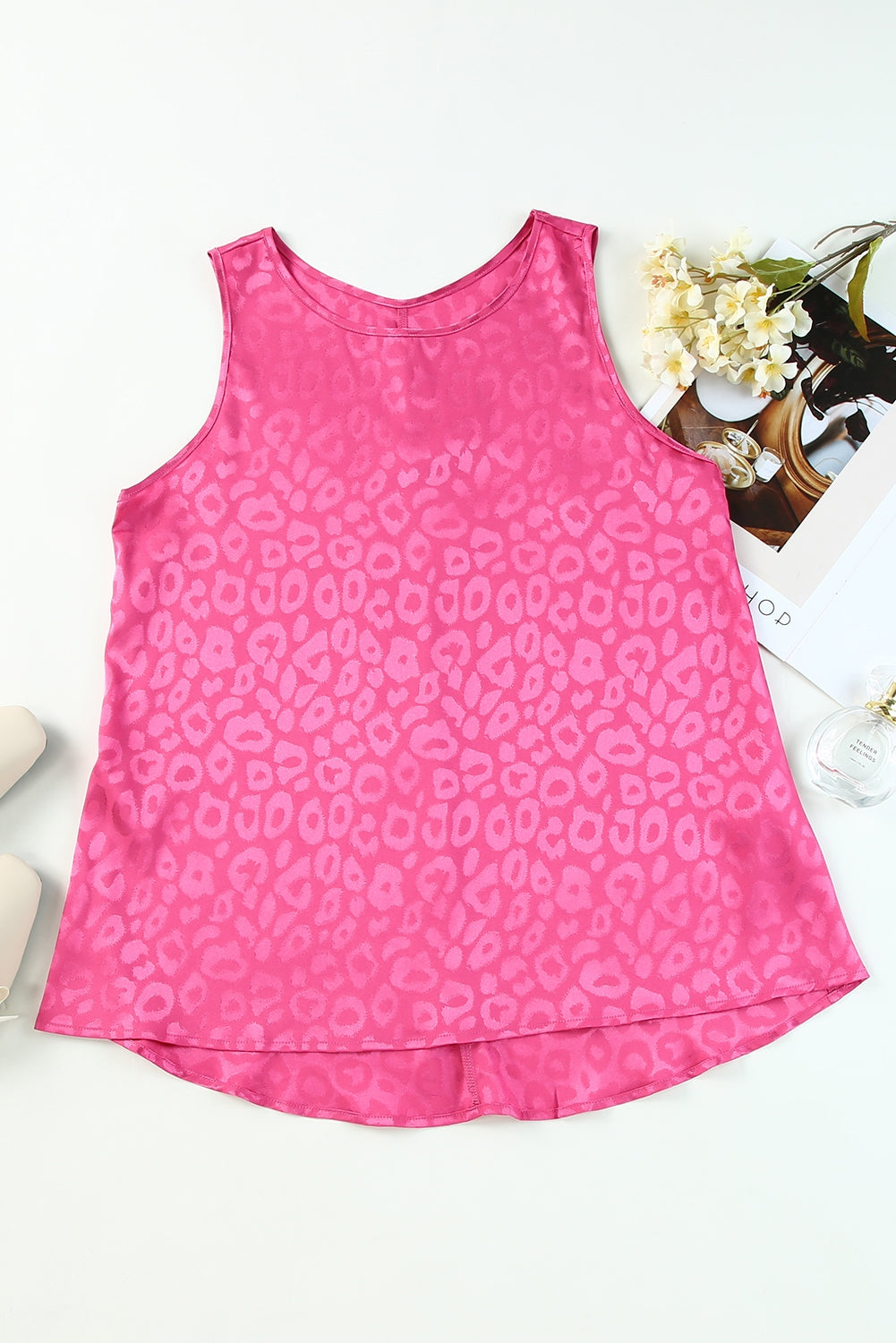 Sweet Days Leopard Round Neck Tank-Angel Casuals