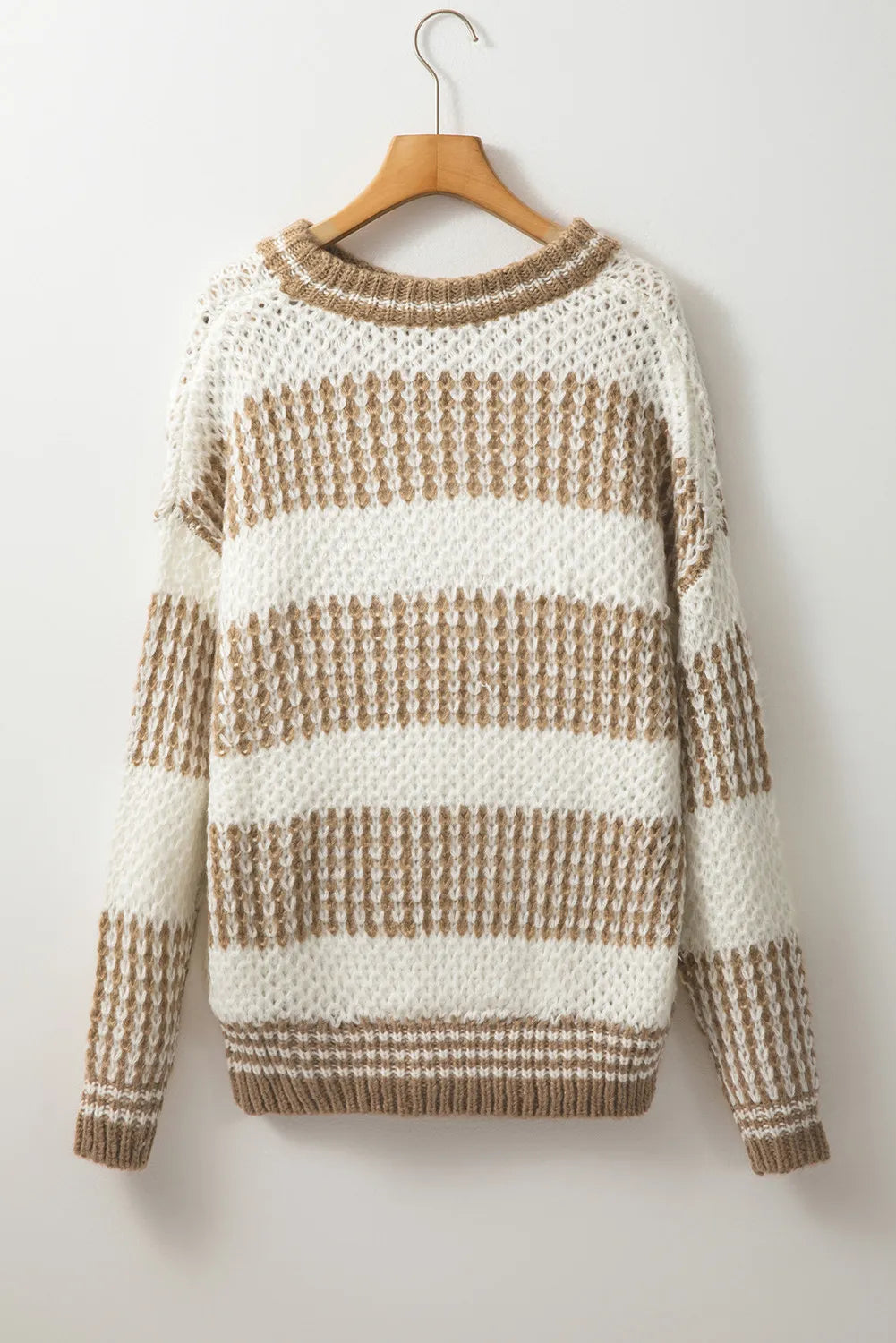 Color Block Round Neck Dropped Shoulder Sweater-Angel Casuals