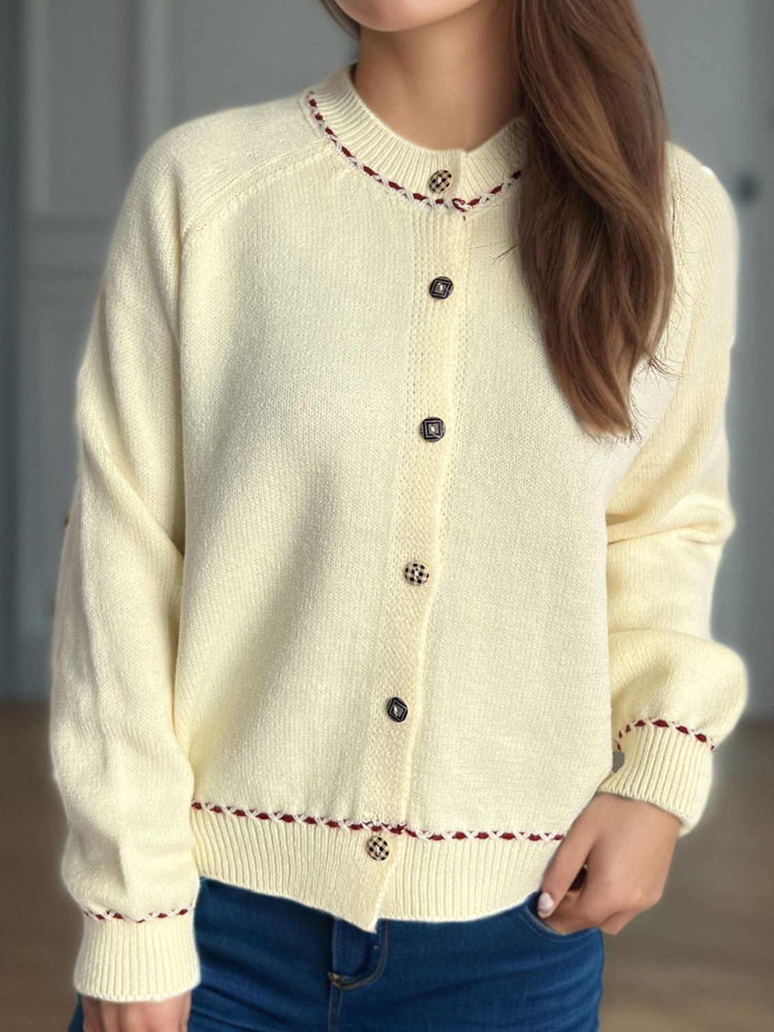 Button Down Long Sleeve Cardigan-Angel Casuals