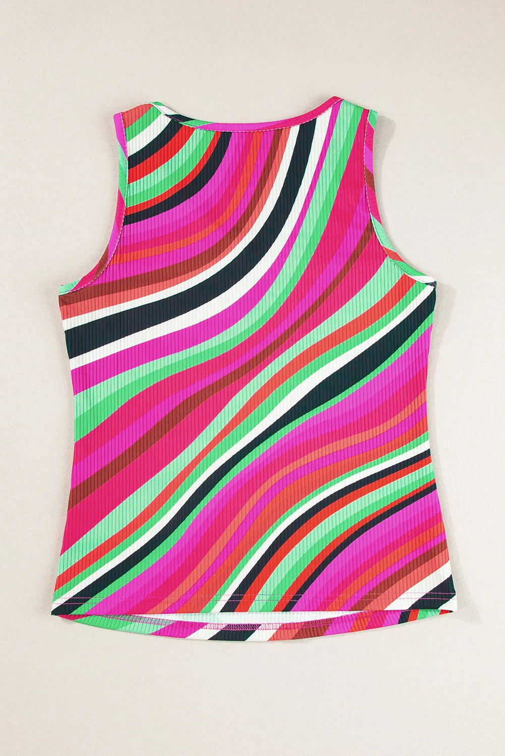 Color Block Round Neck Tank-Angel Casuals