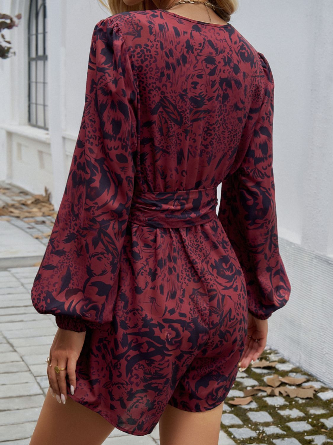 Devine Tied Surplice Long Sleeve Romper-Angel Casuals