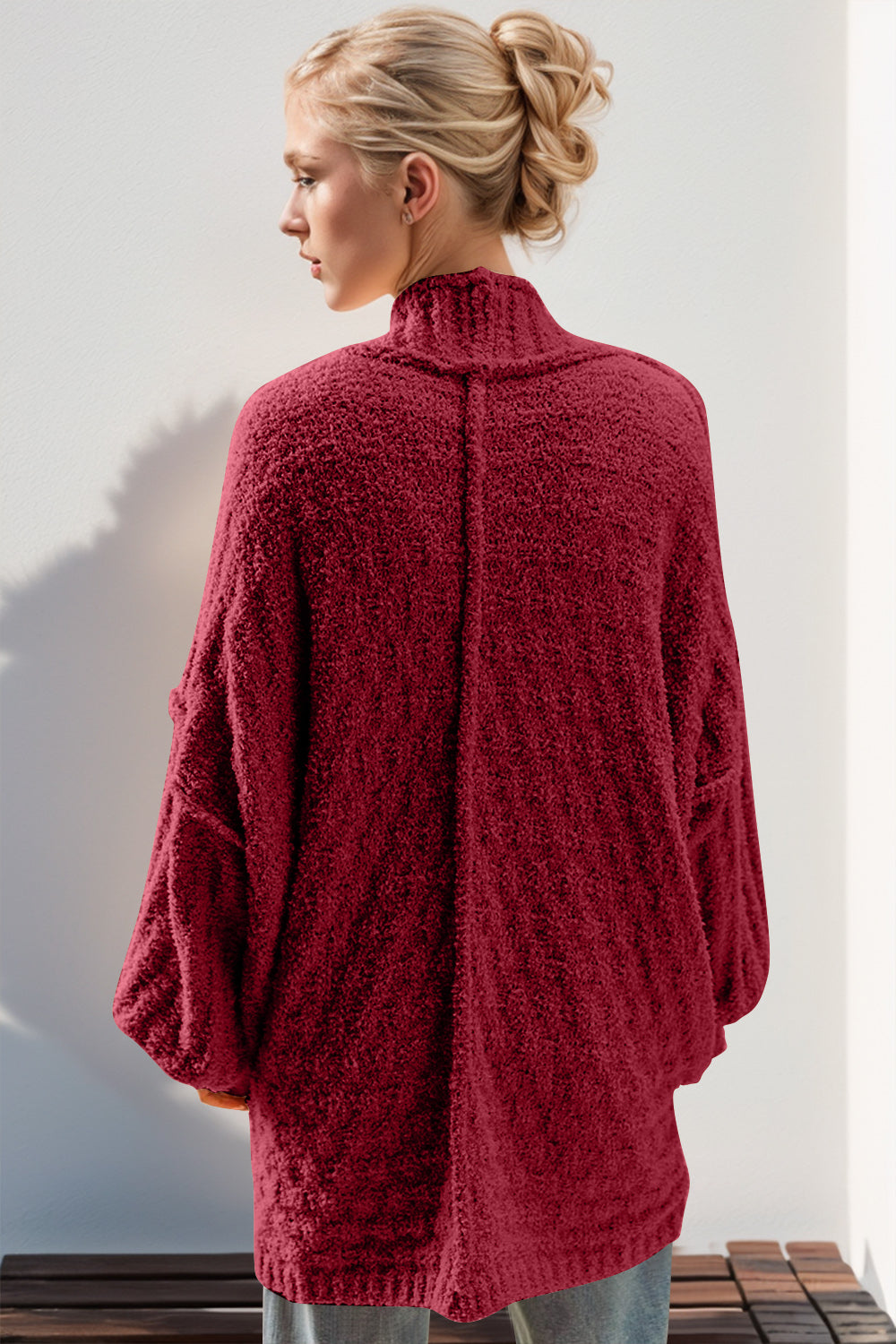 Double Take Full Size Open Front Long Sleeve Cardigan-Angel Casuals