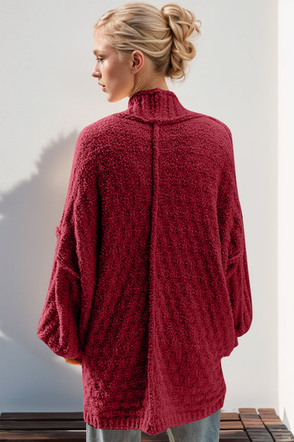 Double Take Full Size Open Front Long Sleeve Cardigan-Angel Casuals