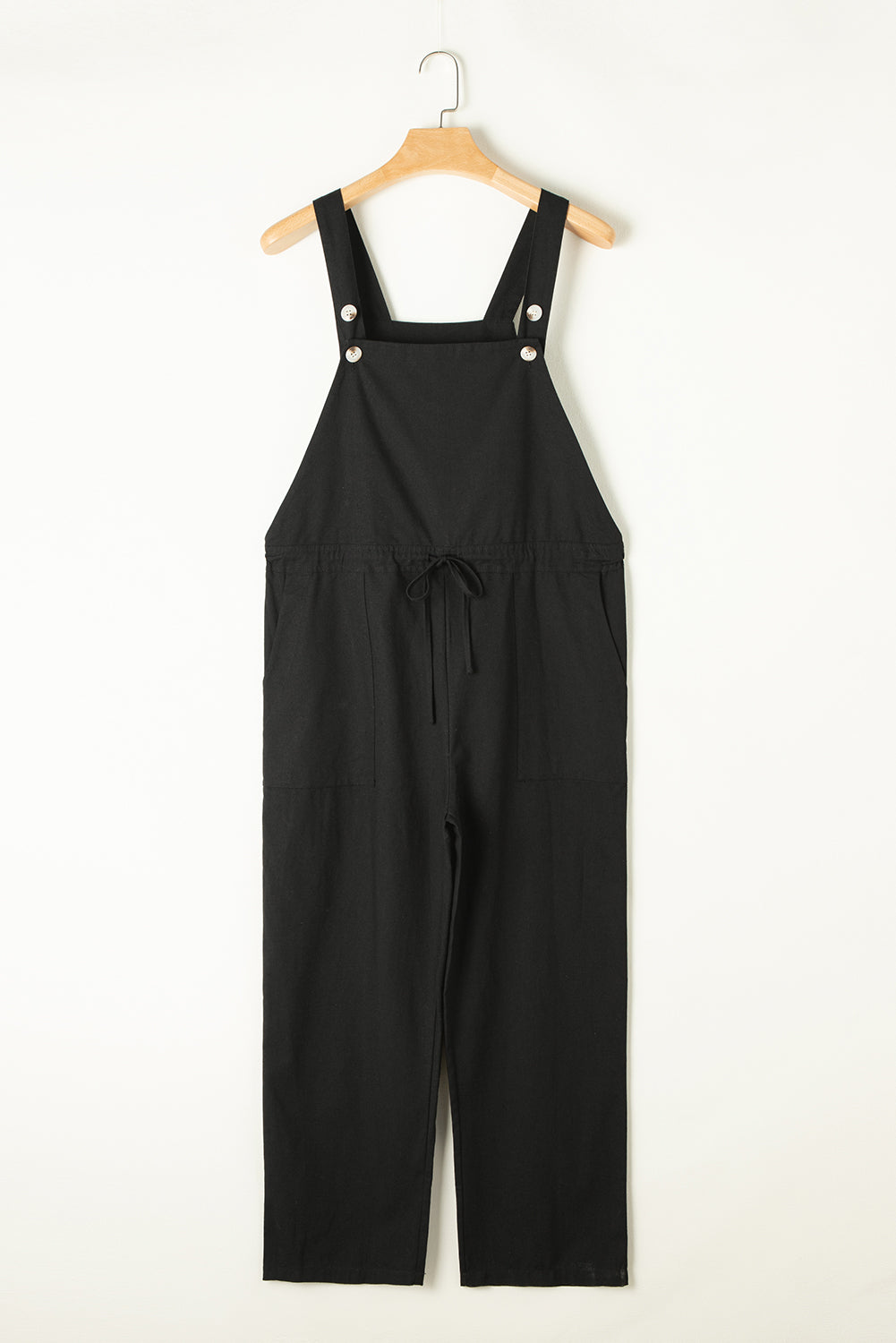 Drawstring Wide Strap Overalls with Pockets-Angel Casuals