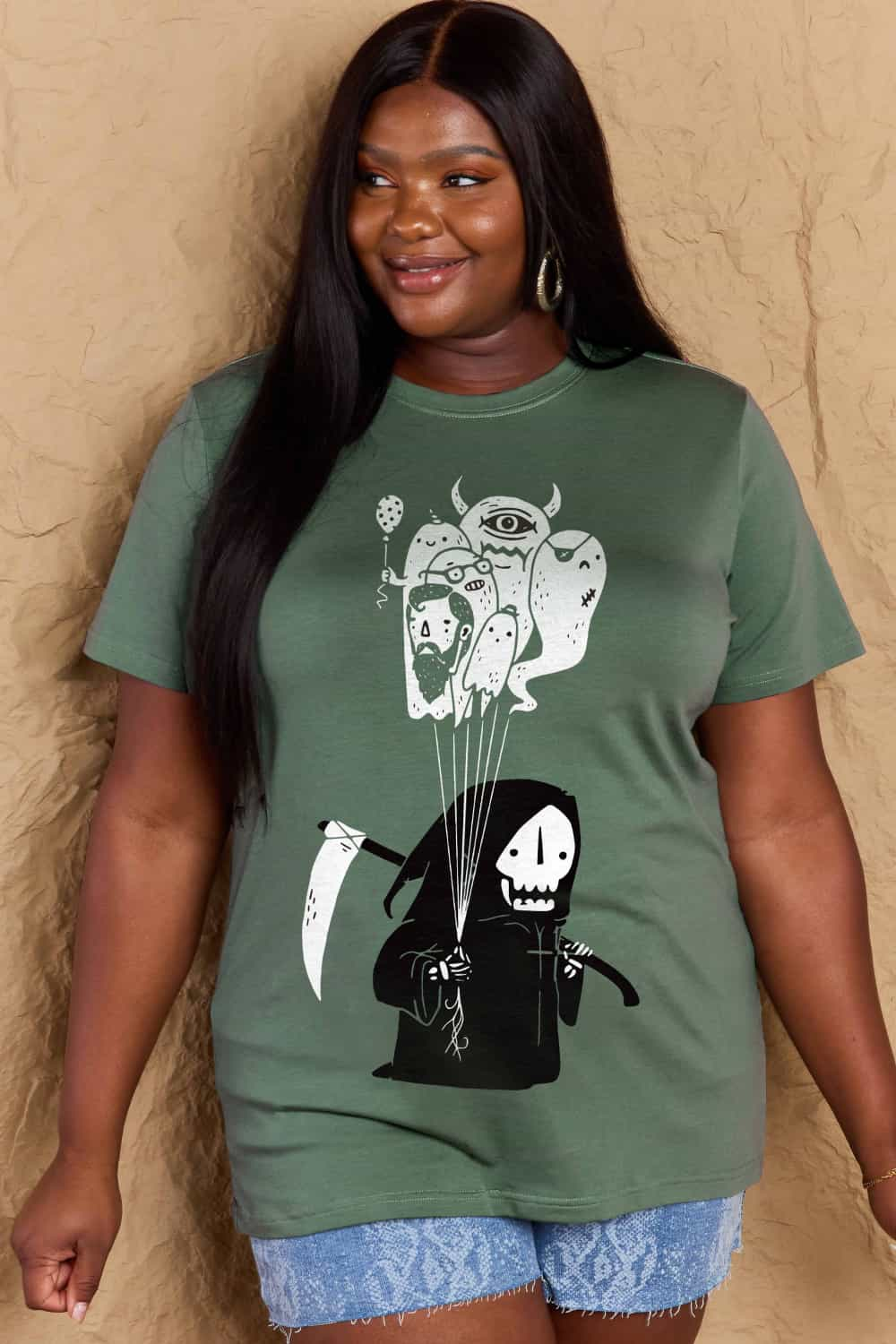 Simply Love Full Size Death Graphic T-Shirt-Angel Casuals