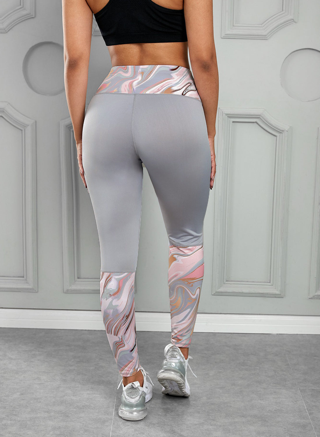 Printed Wide Waistband Active Leggings-Angel Casuals