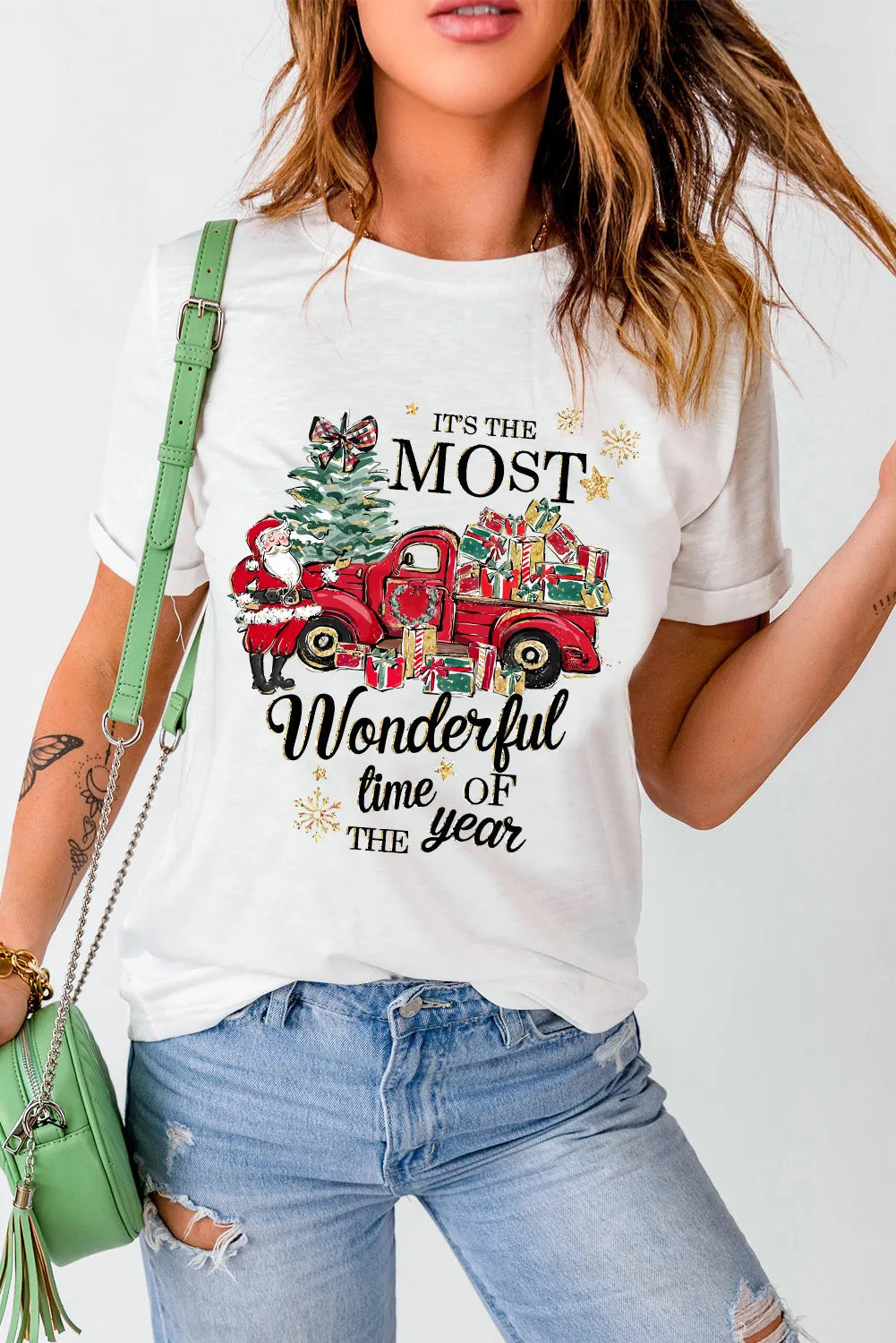 Graphic Round Neck Short Sleeve T-Shirt-Angel Casuals