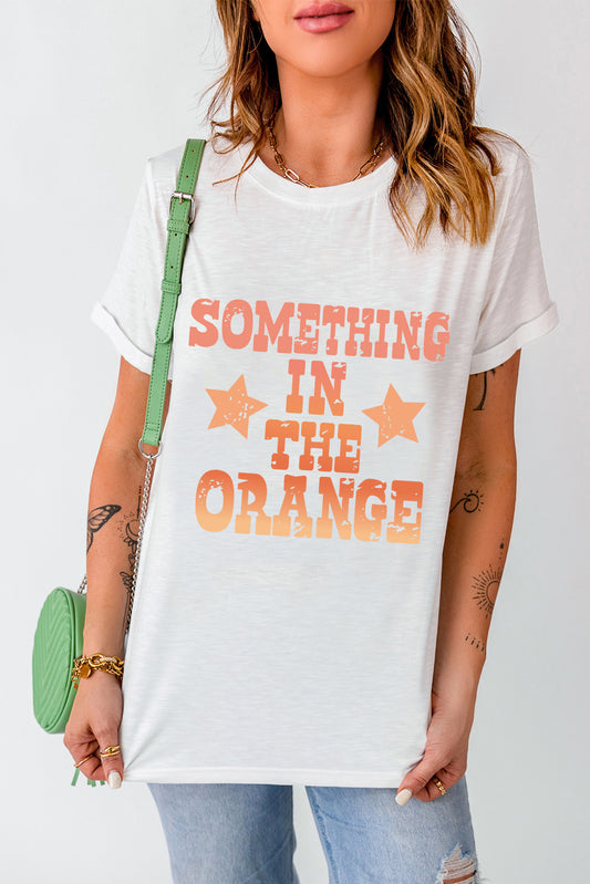 Letter Graphic Round Neck Short Sleeve T-Shirt-Angel Casuals