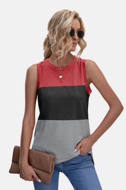 Color Block Tank Top-Angel Casuals