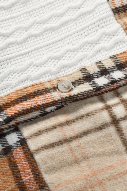 Plaid Button Up Long Sleeve Shacket-Angel Casuals
