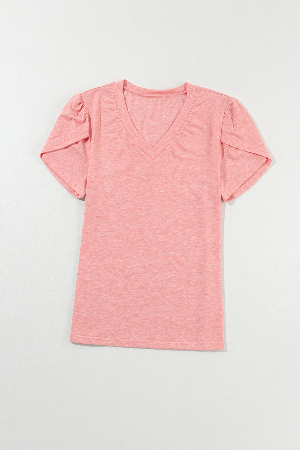 V-Neck Petal Sleeve T-Shirt-Angel Casuals