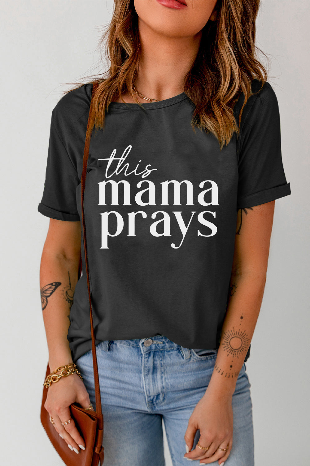 THIS MAMA PRAYS Graphic Tee-Angel Casuals