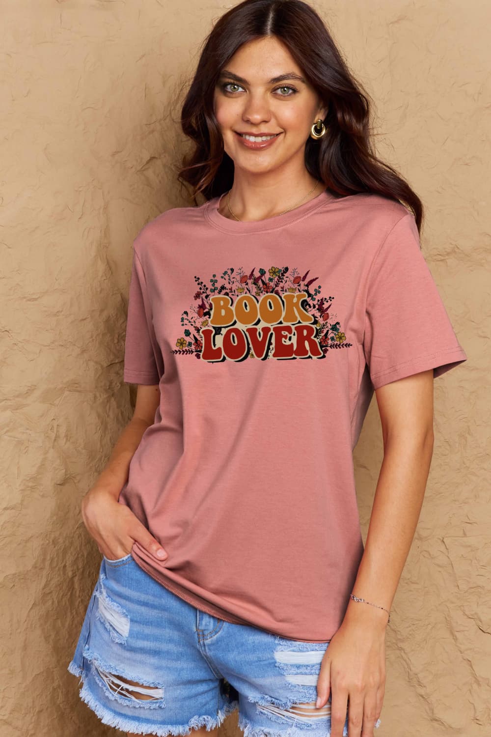 Simply Love Full Size BOOK LOVER Graphic Cotton Tee-Angel Casuals