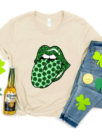 Saint Patrick's Day Round Neck T-Shirt-Angel Casuals