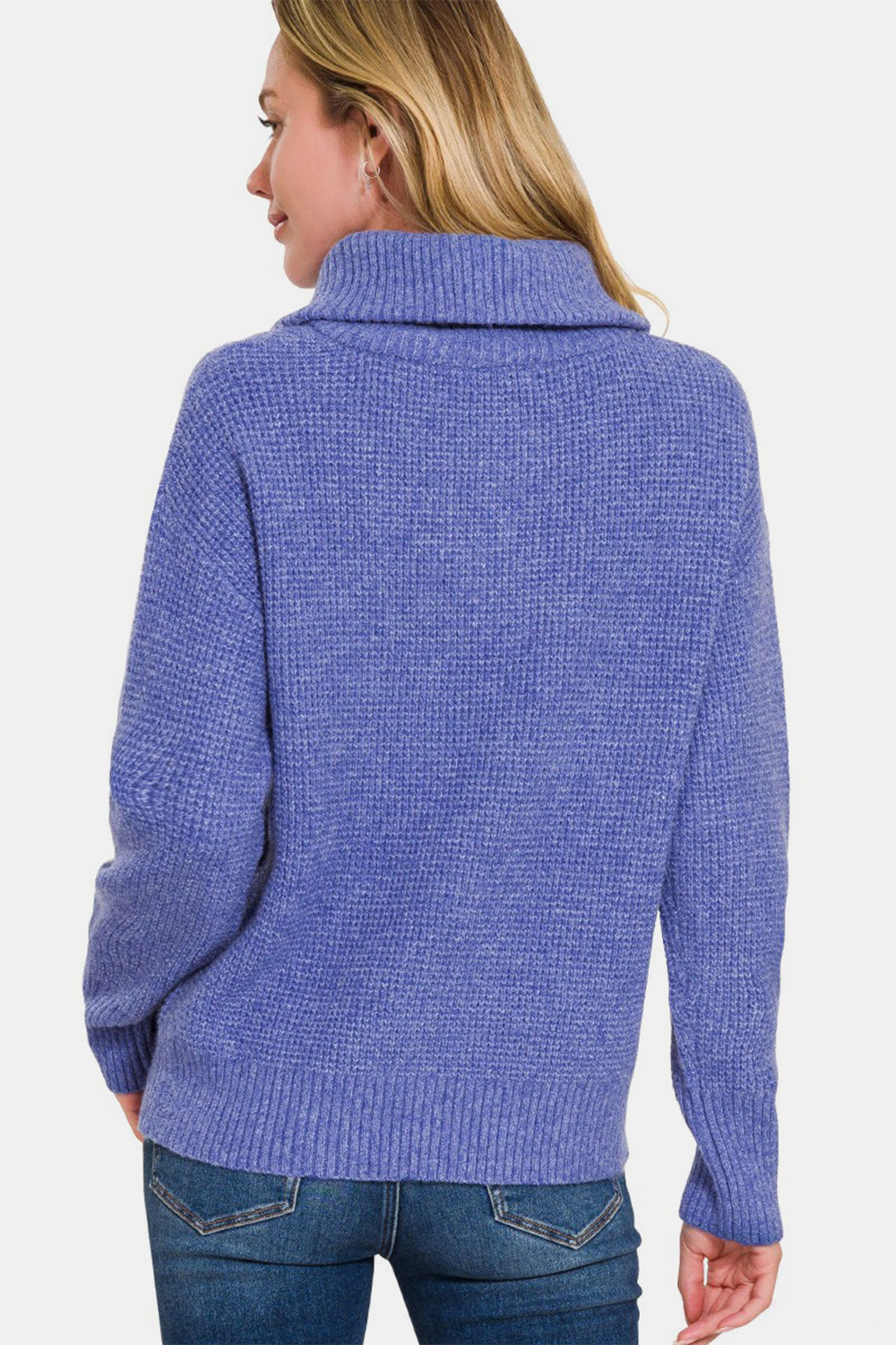 Zenana Half Zip Long Sleeve Sweater-Angel Casuals