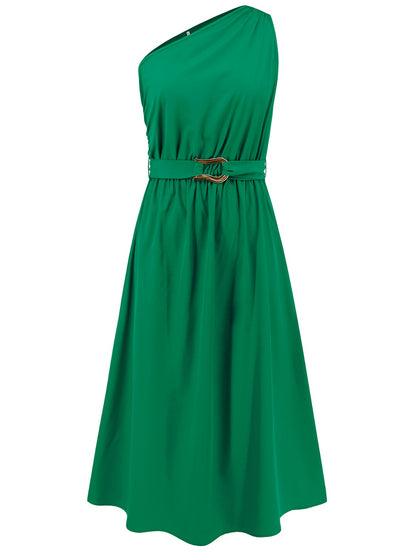 Single Shoulder Midi Dress-Angel Casuals