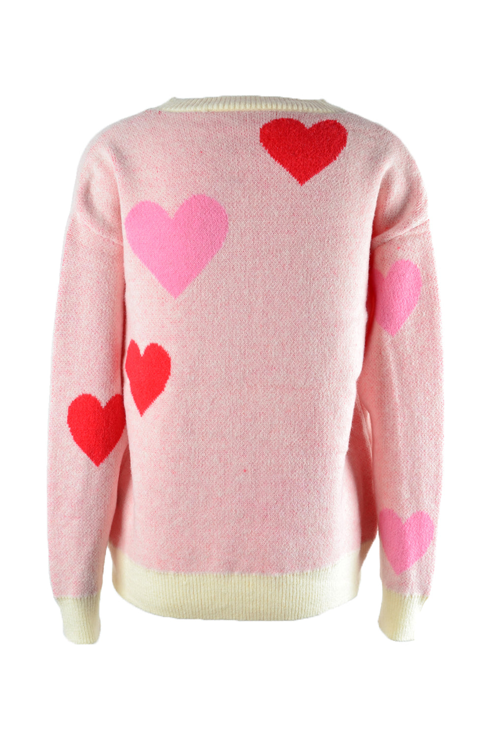 Angel Wings Heart Round Neck Droppped Shoulder Sweater-Angel Casuals