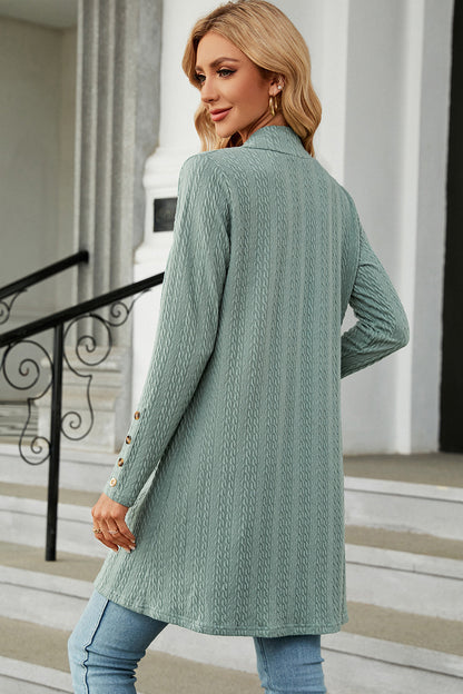 Open Front Long Sleeve Cardigan-Angel Casuals