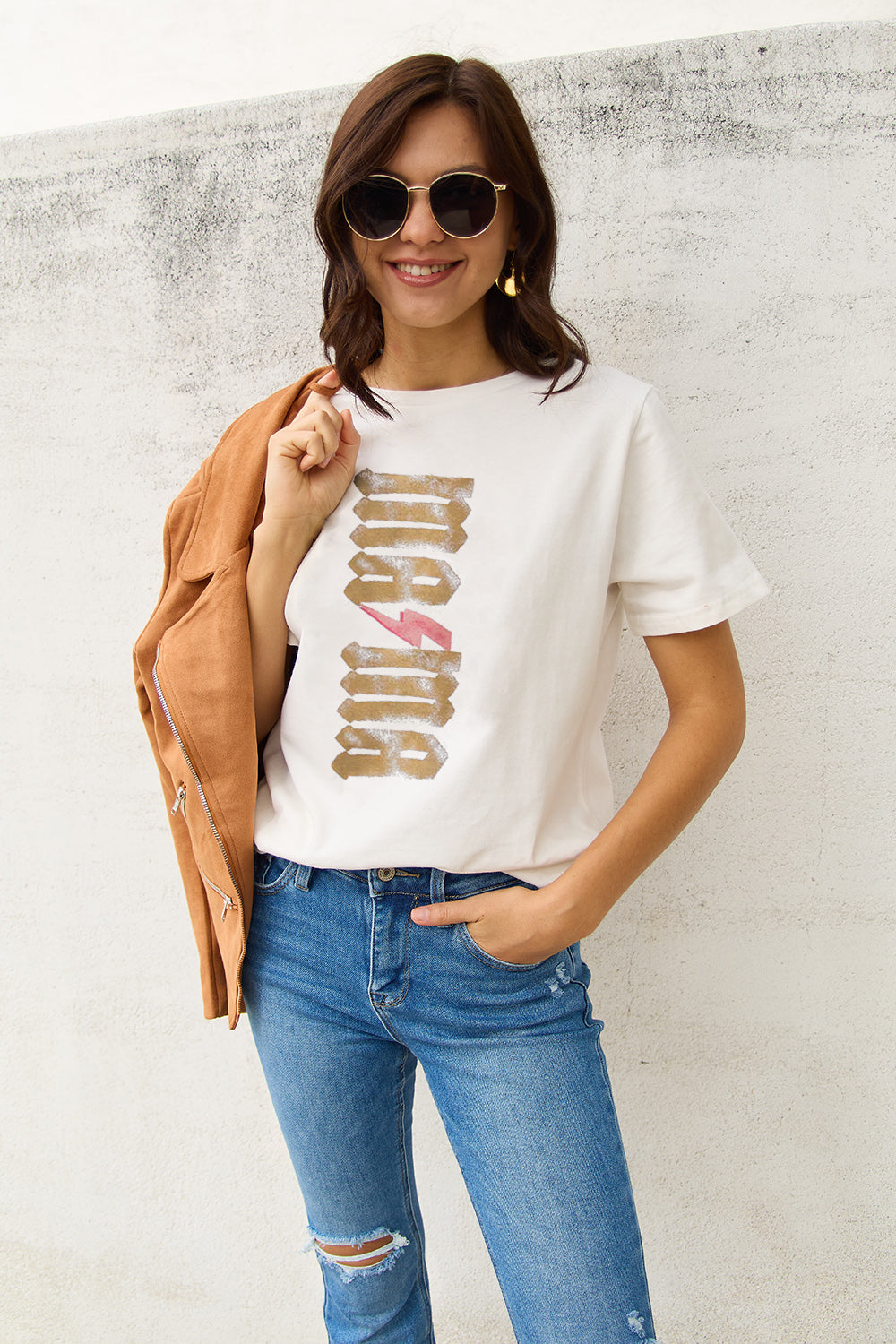 Simply Love Full Size MAMA Short Sleeve T-Shirt-Angel Casuals