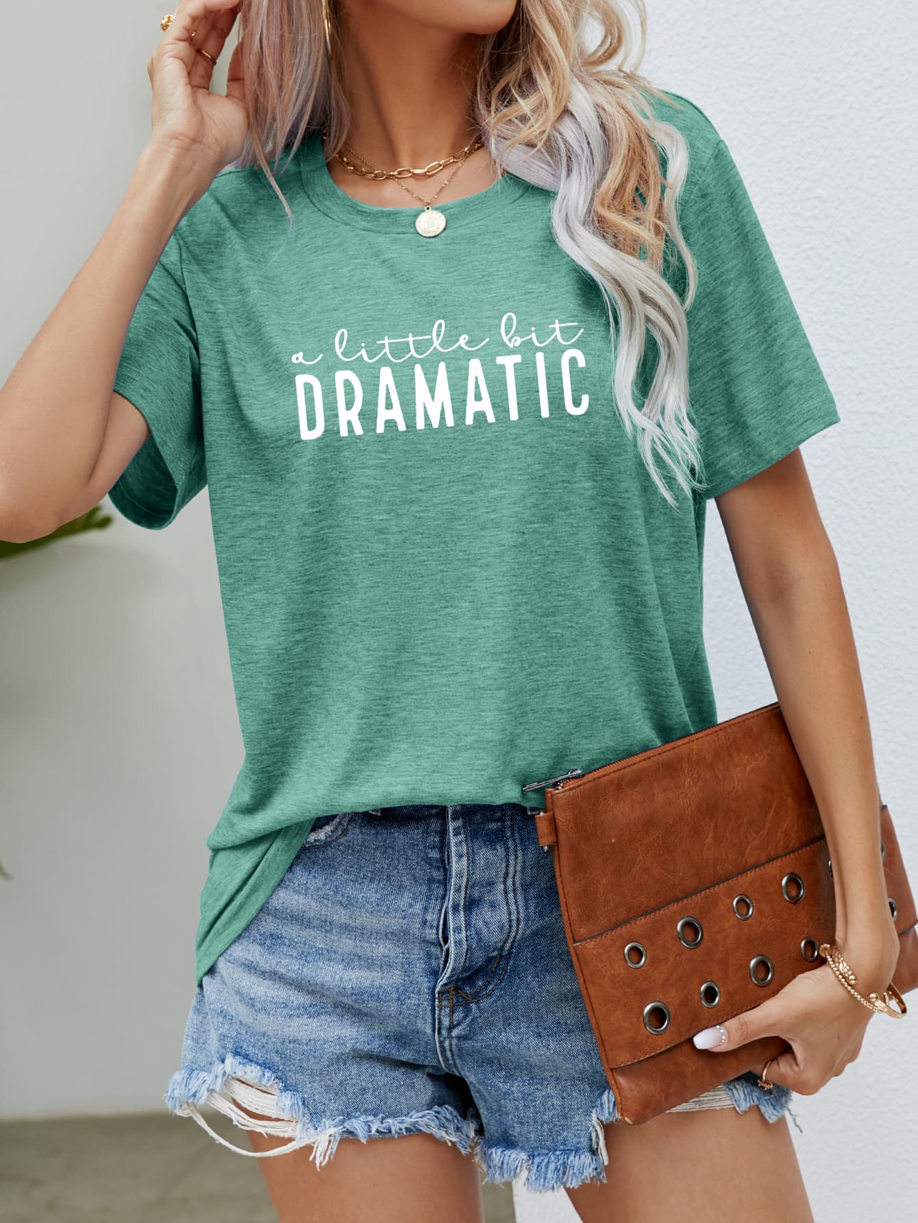 A LITTLE BIT DRAMATIC Graphic Tee-Angel Casuals