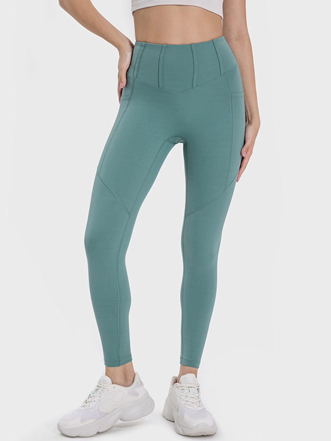 Pocketed High Waist Active Leggings-Angel Casuals