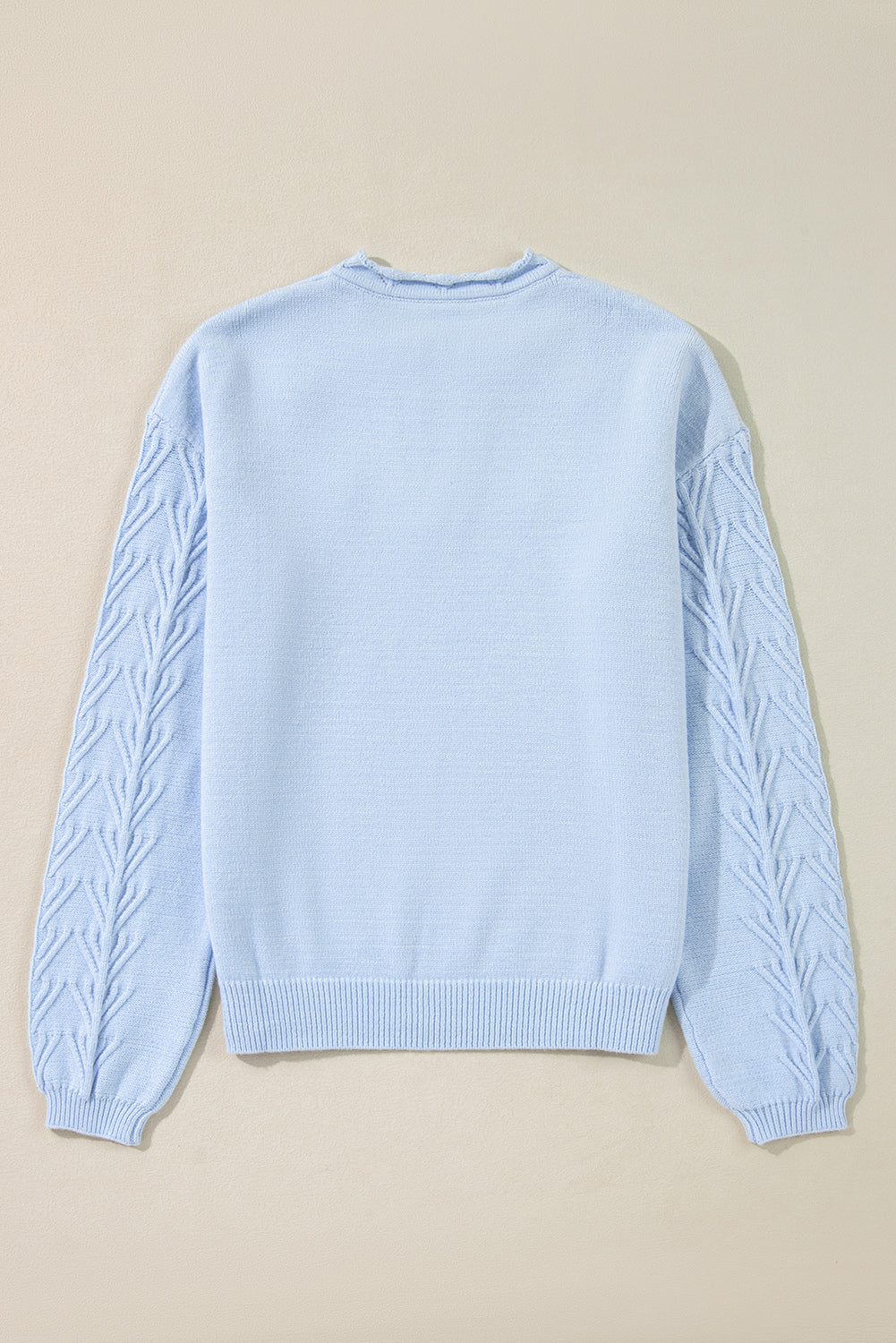 Daisy Notched Long Sleeve Sweater-Angel Casuals