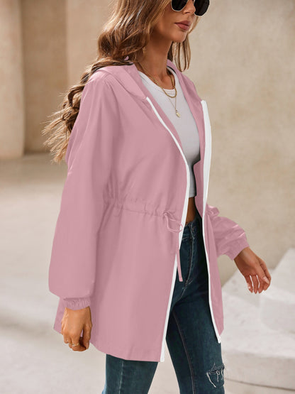 Ivy Lane Outdoor Waterproof Long Sleeve Hooded Windbreaker-Angel Casuals
