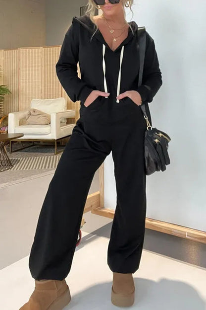 Full Size Drawstring Long Sleeve Jumpsuit-Angel Casuals