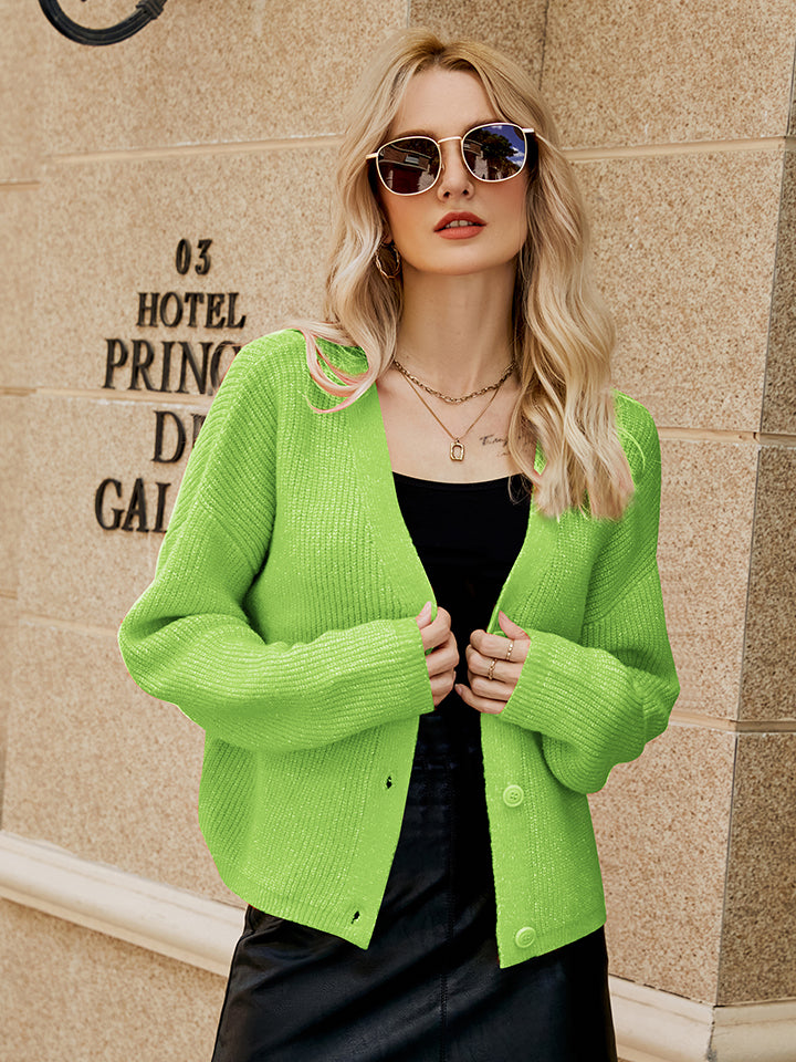 Dropped Shoulder Button Up Cardigan-Angel Casuals