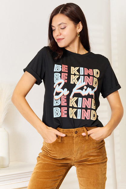 Simply Love BE KIND Graphic Round Neck T-Shirt-Angel Casuals